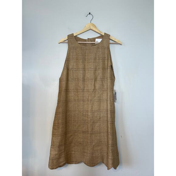 NWT Lisa Marie Fernandez The Scallop Shift Dress Natural Basketweave Linen - Picture 2 of 8
